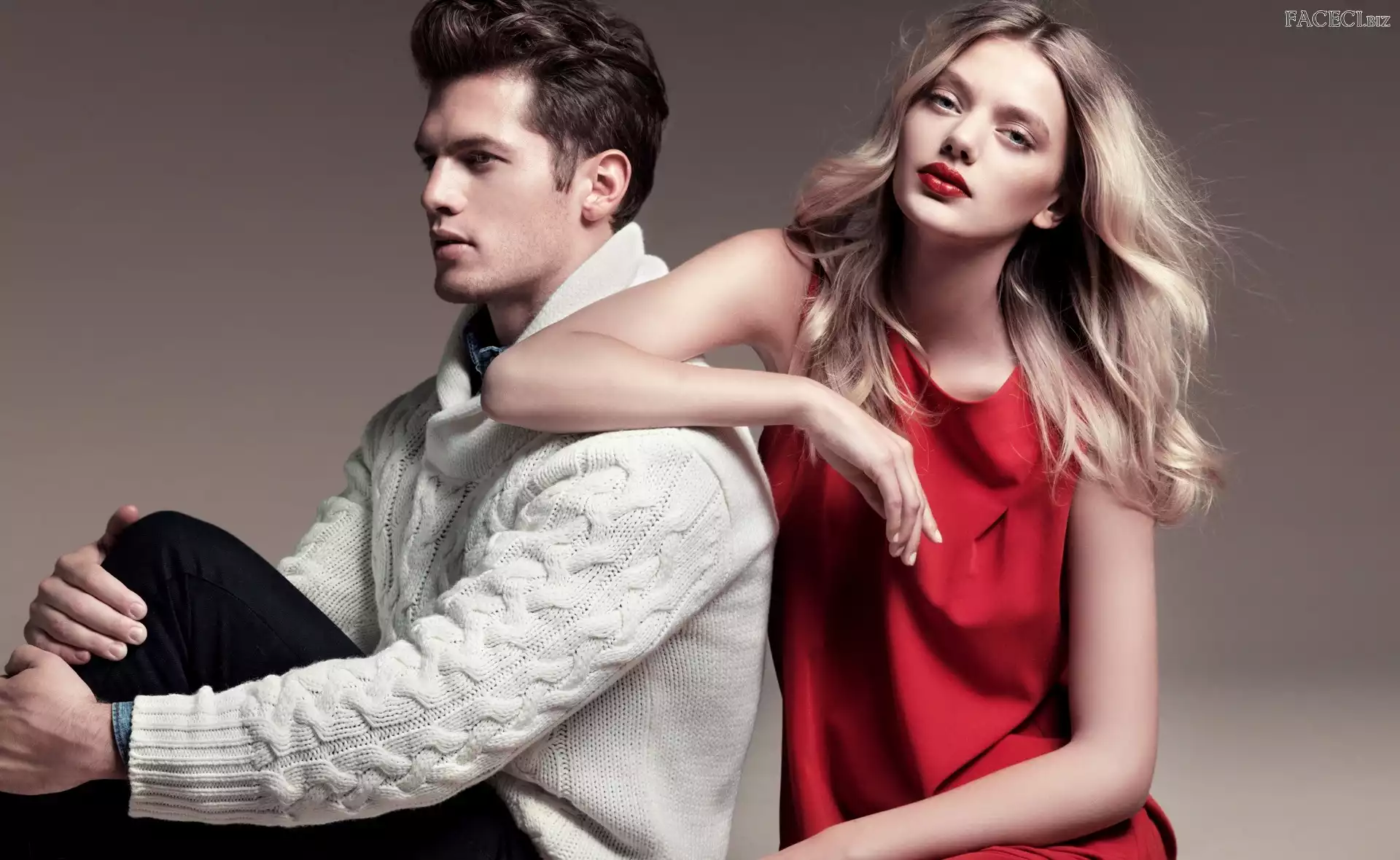 Sukienka, Styl, Model, Bregije Heinen, Moda, Sweter, Czerwona, Modelka, Biały