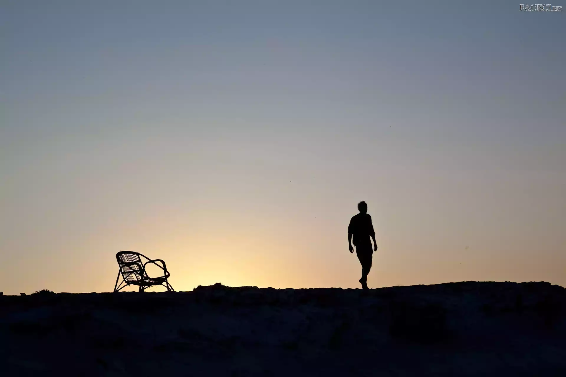 Fotel, Zachód Słońca, Mężczyzna