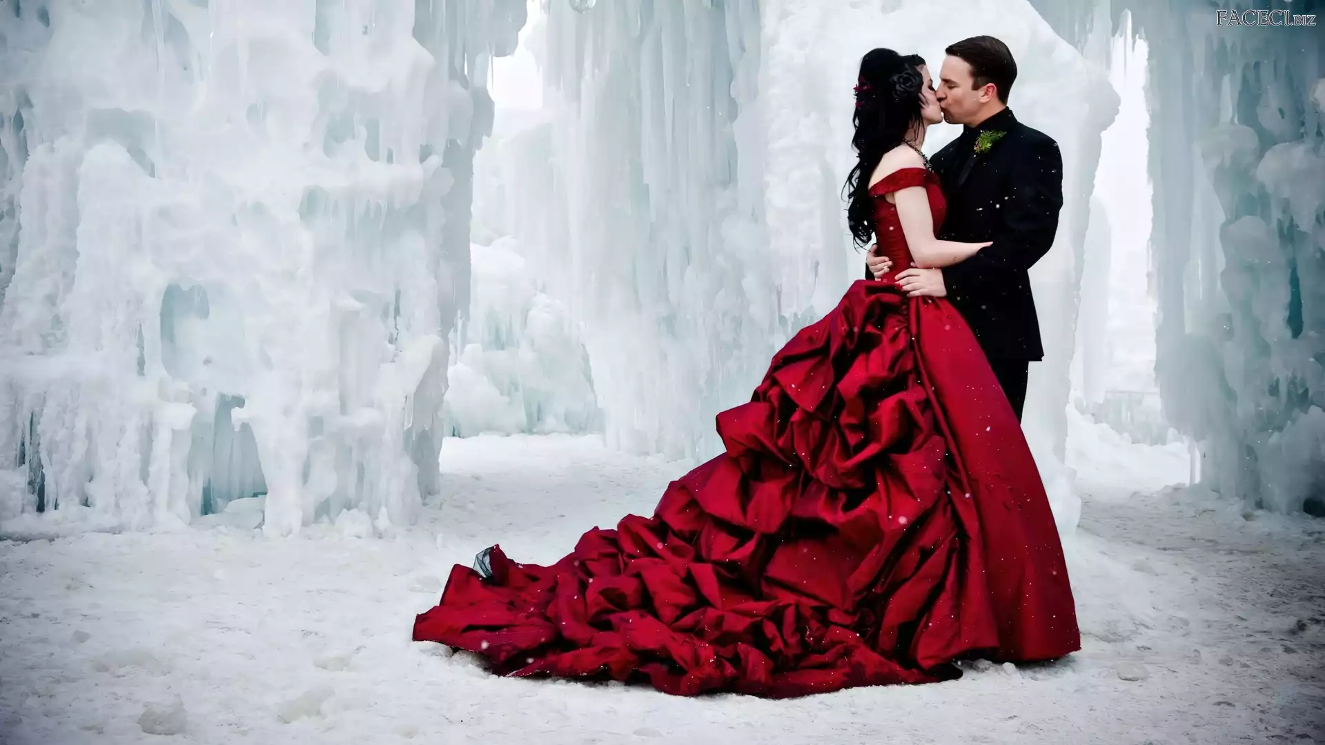 Mężczyzna, Miłość, Zima, Kobieta